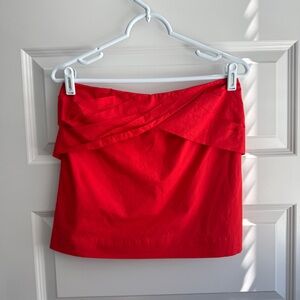 J.Crew Red Strapless Wrap Top – Cotton Tube Top – Size 2